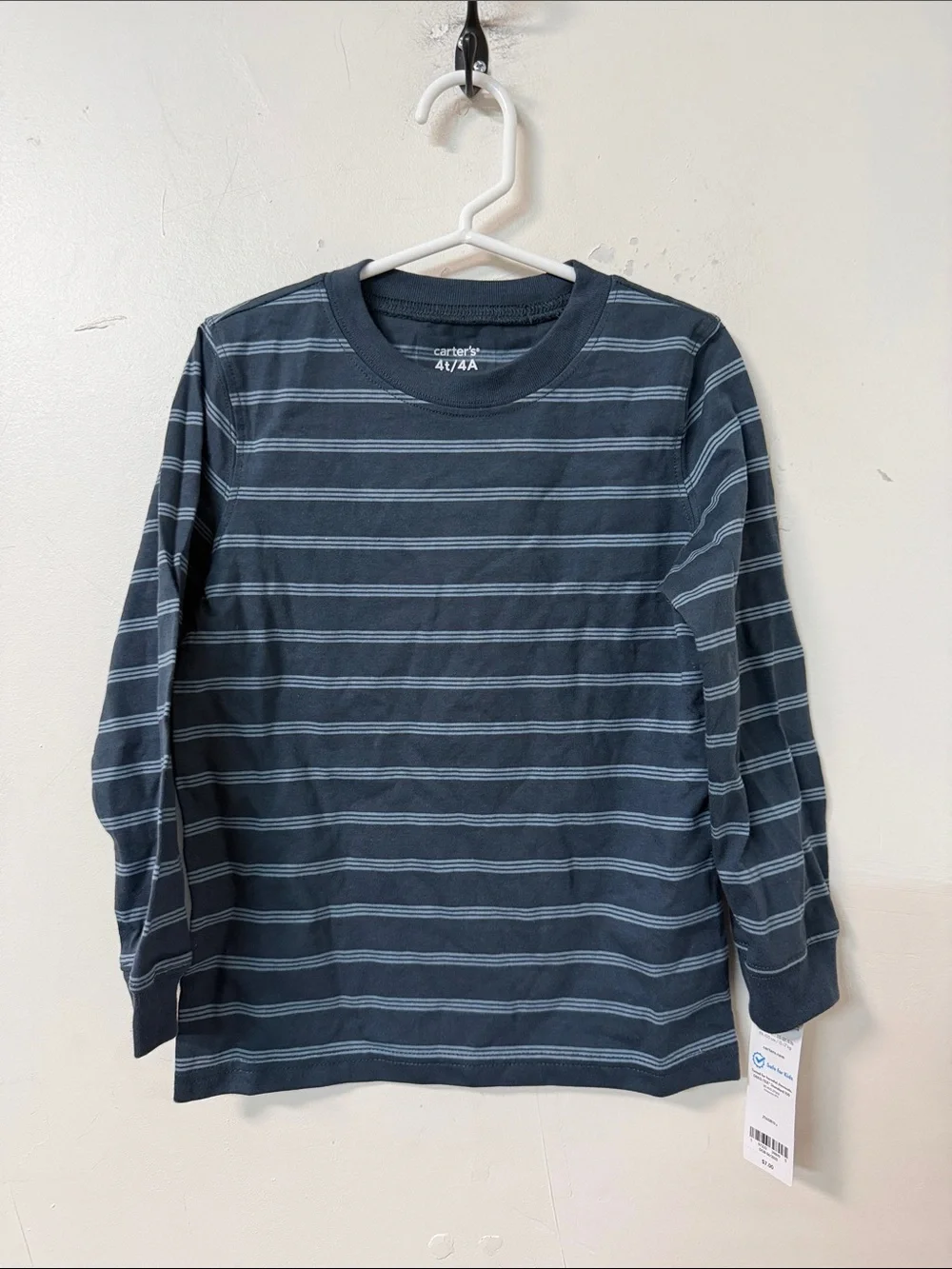 Carter's Navy and Light Blue Striped Long Sleeve Shirt